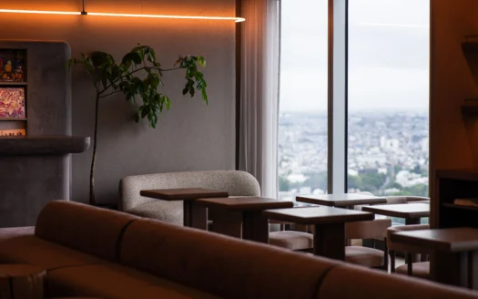 cozy premium sofa with sky view